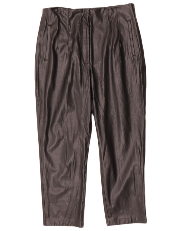 Zara Womens Tapered Faux Leather Trousers 2XL W38 L27 Blue Polyurethane