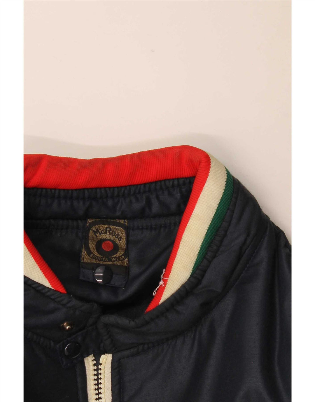 MCROSS Mens Racer Jacket UK 38 Medium Navy Blue Colourblock