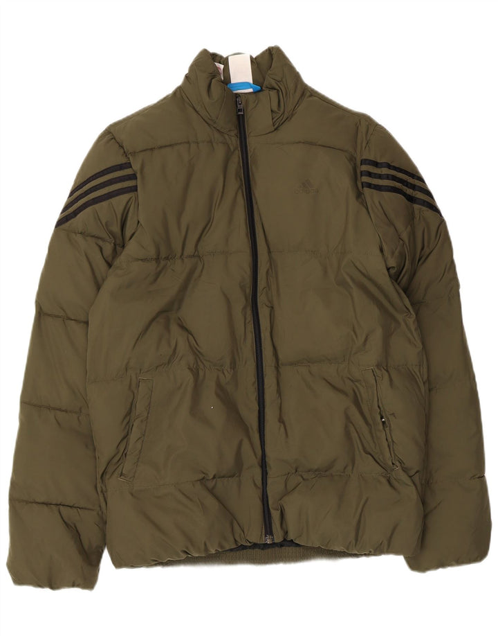 Adidas Boys Padded Jacket 13-14 Years Khaki Polyester