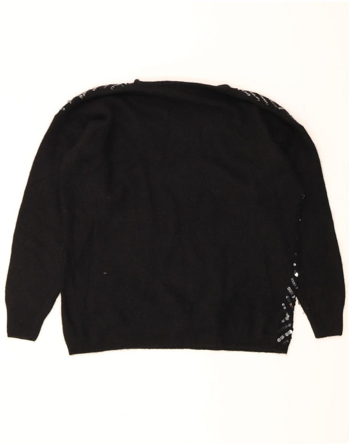 BLOOMINGDALE'S Womens Crew Neck Jumper Sweater UK 10 Small Black Vintage Bloomingdale's and Second-Hand Bloomingdale's from Messina Hembry 