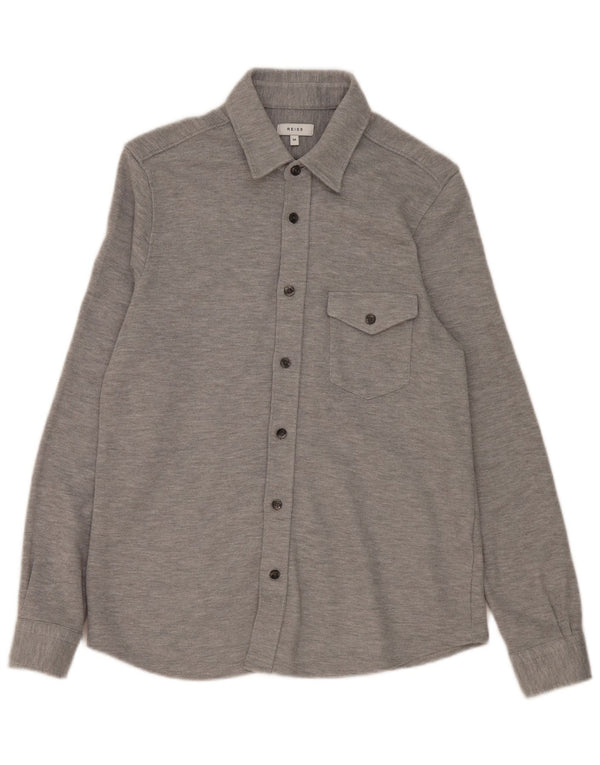 Reiss Mens Shirt Medium Grey Cotton