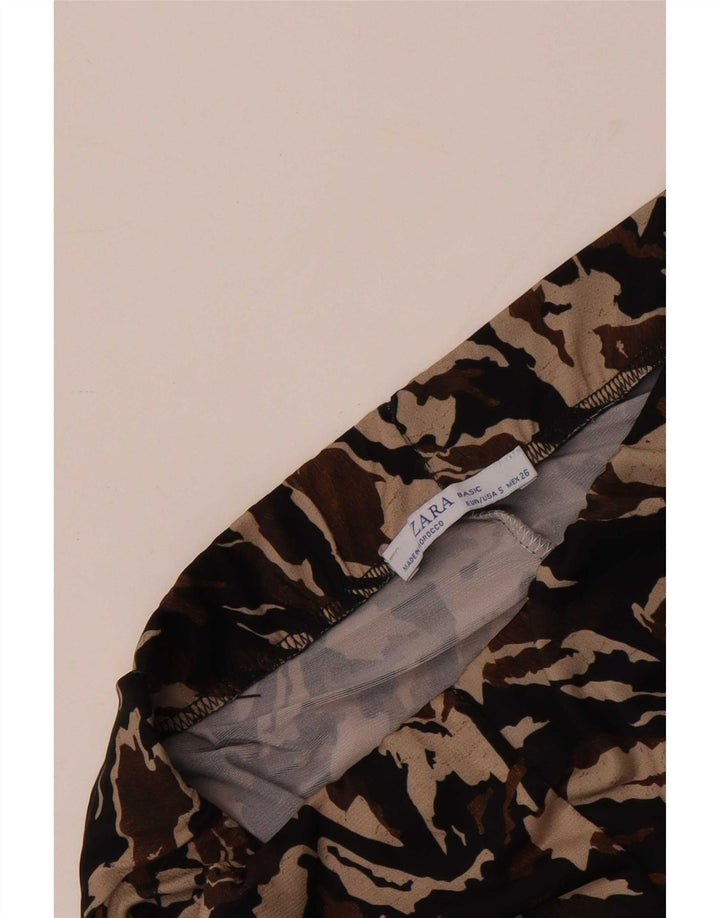 Zara Womens Capri Tracksuit Trousers UK 8 Small Multicoloured Camouflage