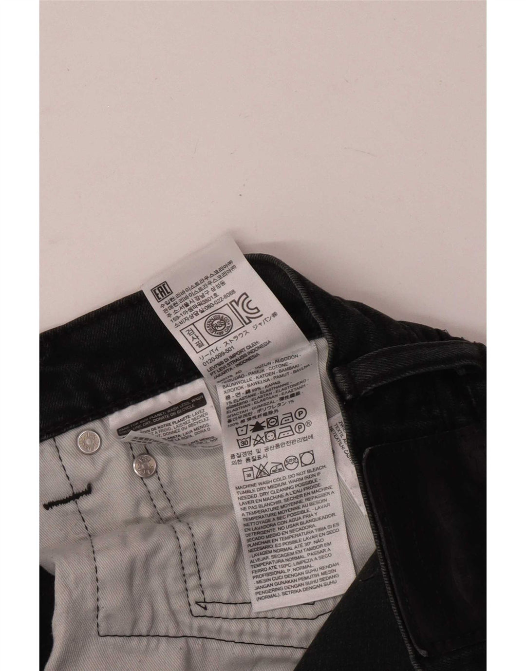 Levi's Herren Slim Jeans W36 L32 Schwarze Baumwolle