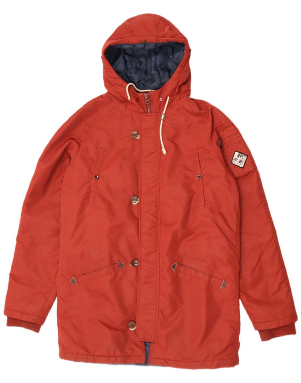 Vans Mens Hooded Parka Jacket UK 38 Medium Maroon