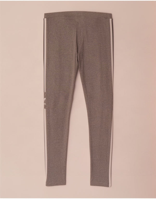 Adidas Damen Leggings UK 14 Mittelgraue Baumwolle