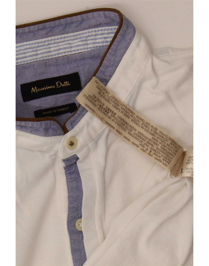 Massimo Dutti Polo Homme Blanc Moyen Coton
