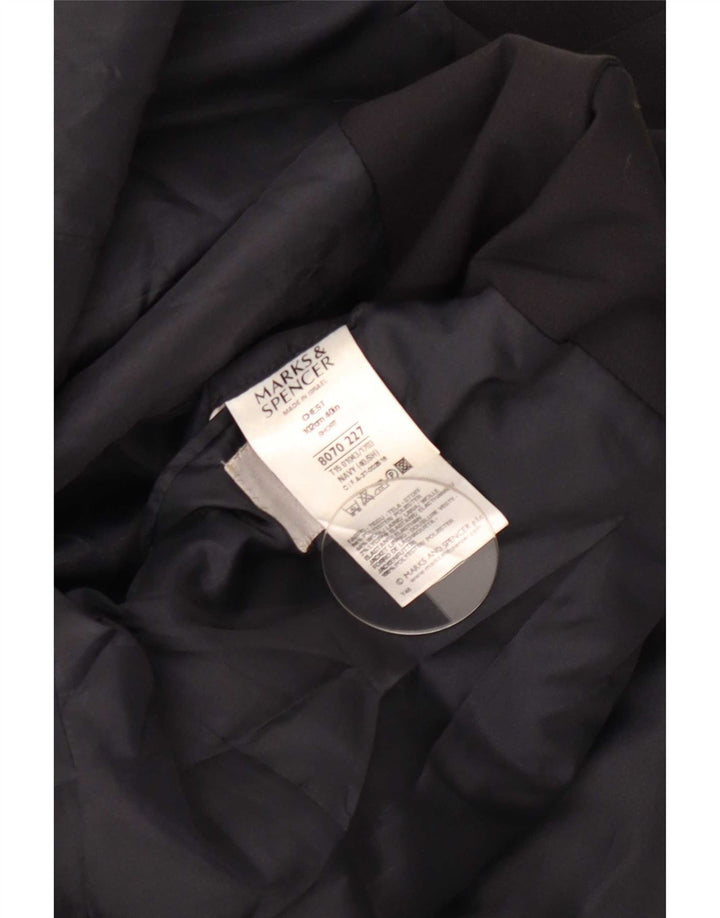 Marks & Spencer Mens 3 Button Blazer Jacket UK 40 Medium Black Polyester