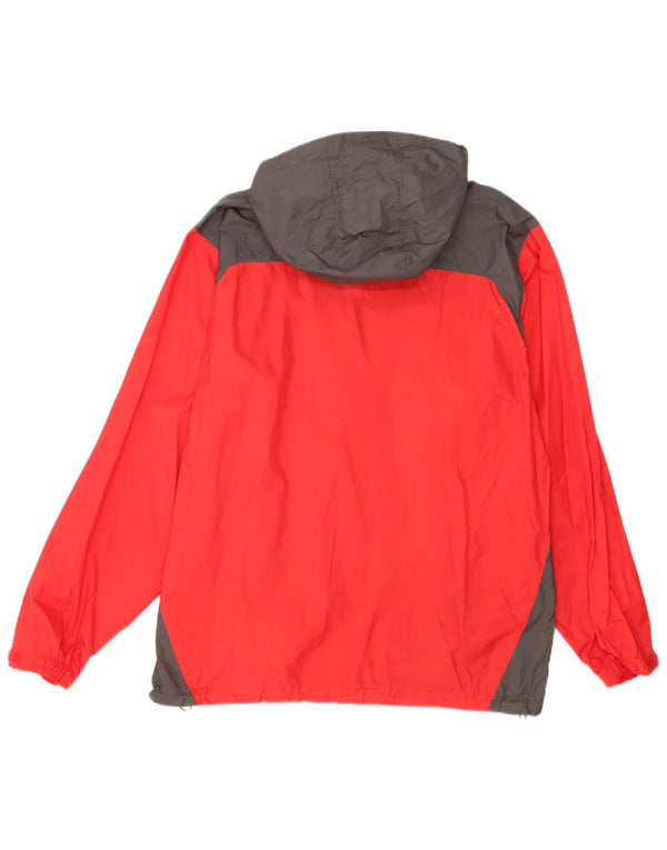 Columbia Mens Hooded Rain Jacket UK 40 Large Red Colourblock Nylon