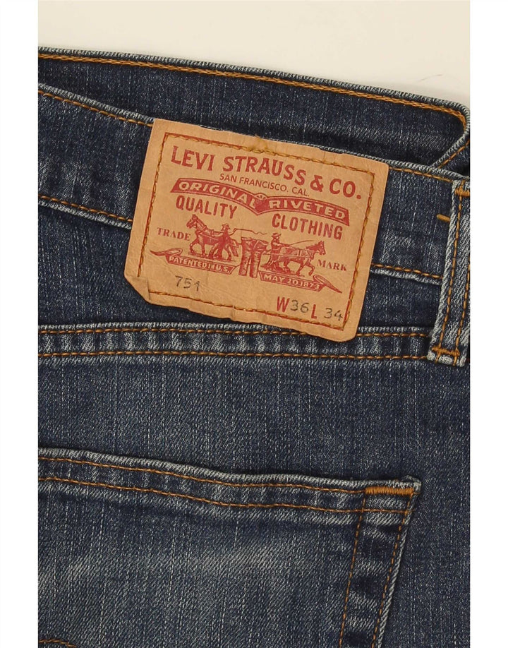 Levi's Mens 751 Straight Jeans W36 L29 Navy Blue Cotton