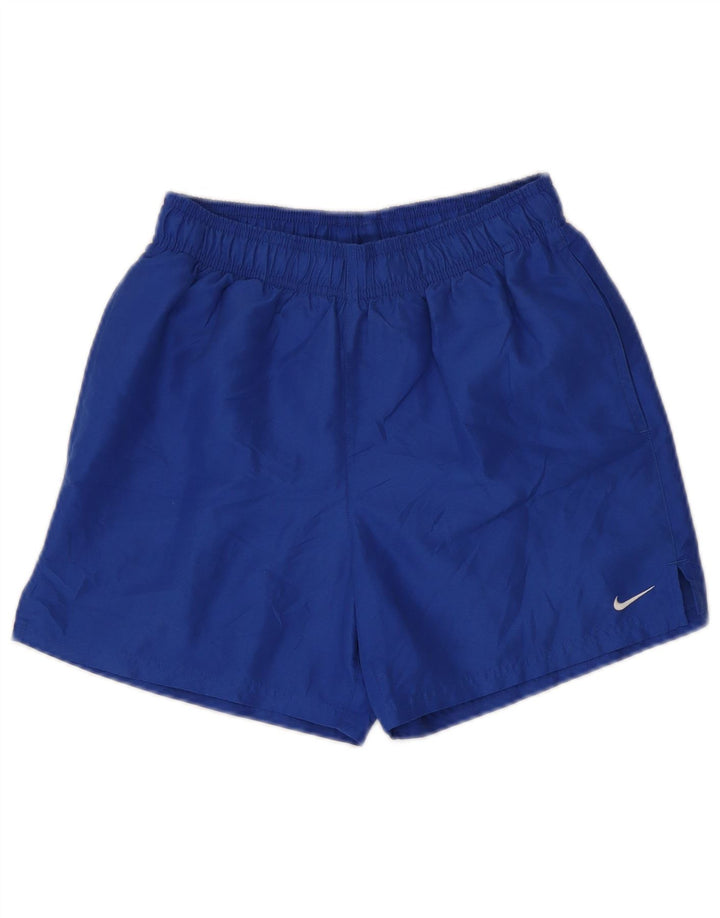 Nike Womens Sport Shorts UK 8 Small Blue Polyester