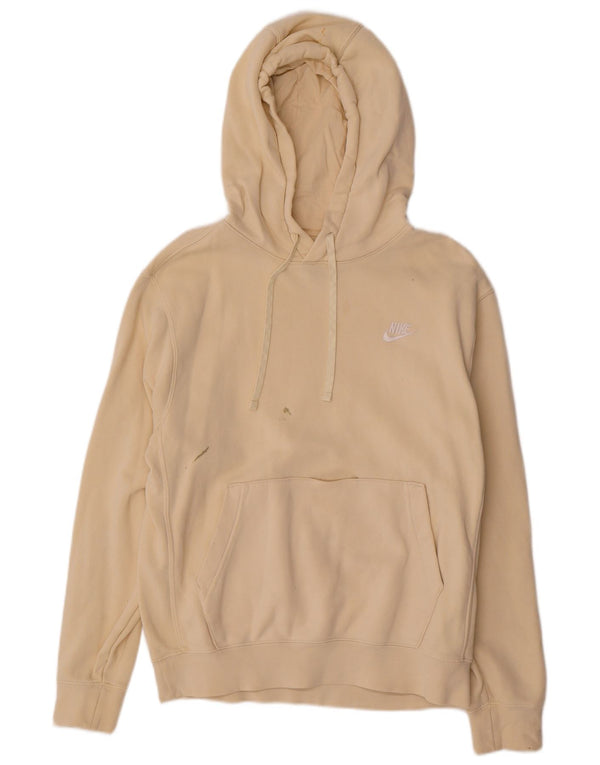 Felpa con cappuccio da uomo Nike Small in cotone bianco sporco