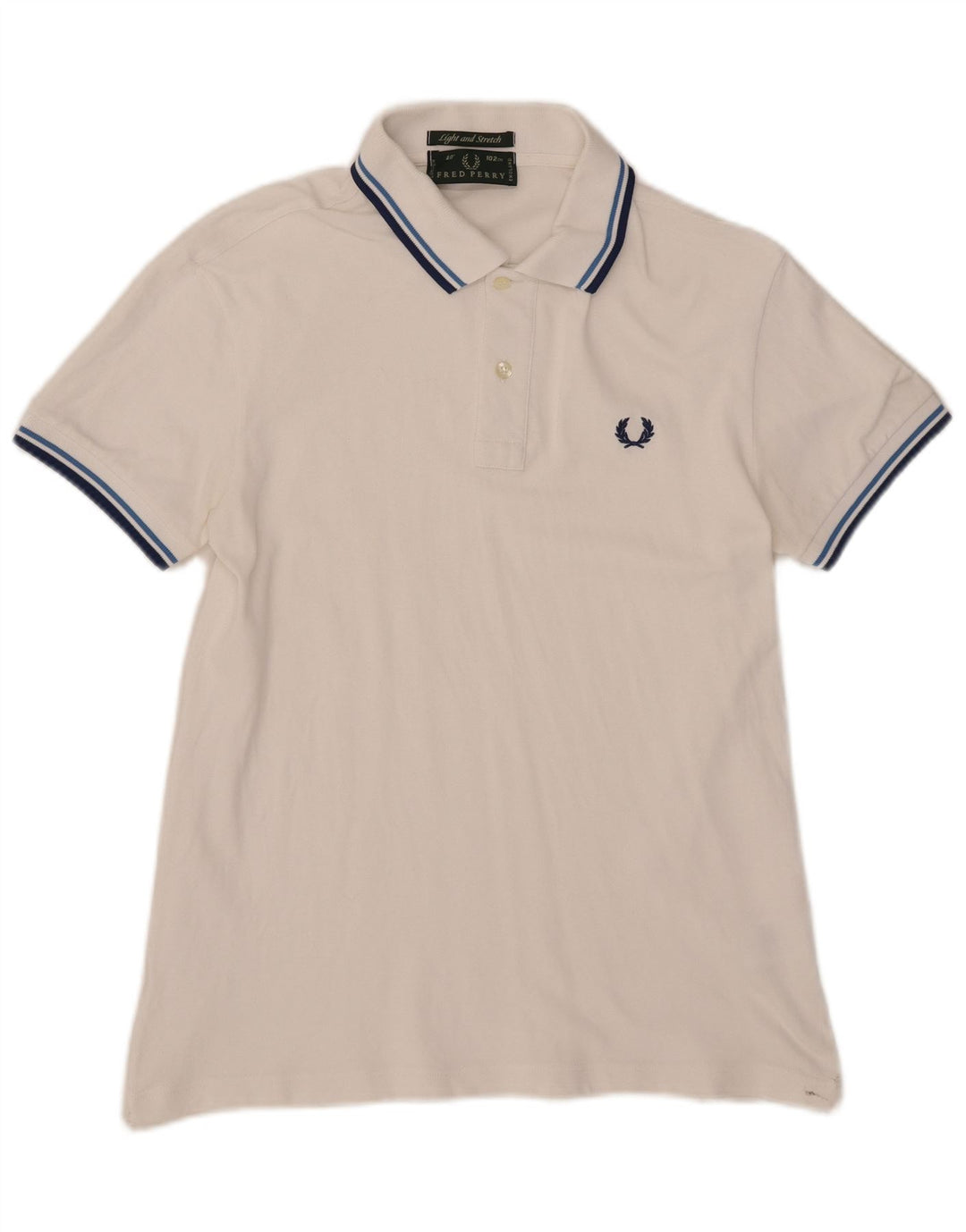 Męska lekka i elastyczna koszulka polo Fred Perry, mała, biała, bawełniana