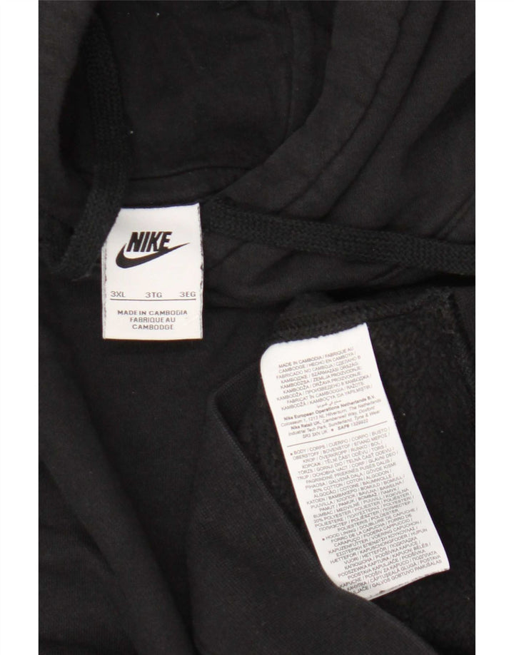 Nike Mens Hoodie Jumper 3XL Black Cotton