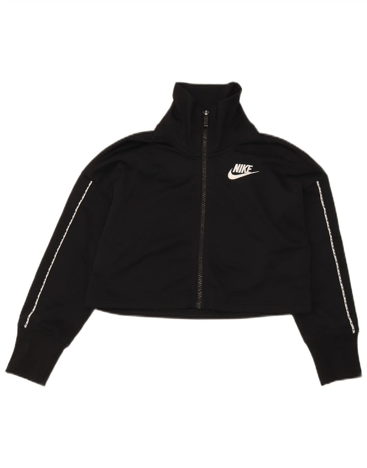 Damska kurtka dresowa Nike Crop Top UK 10, mała, czarna, poliestrowa