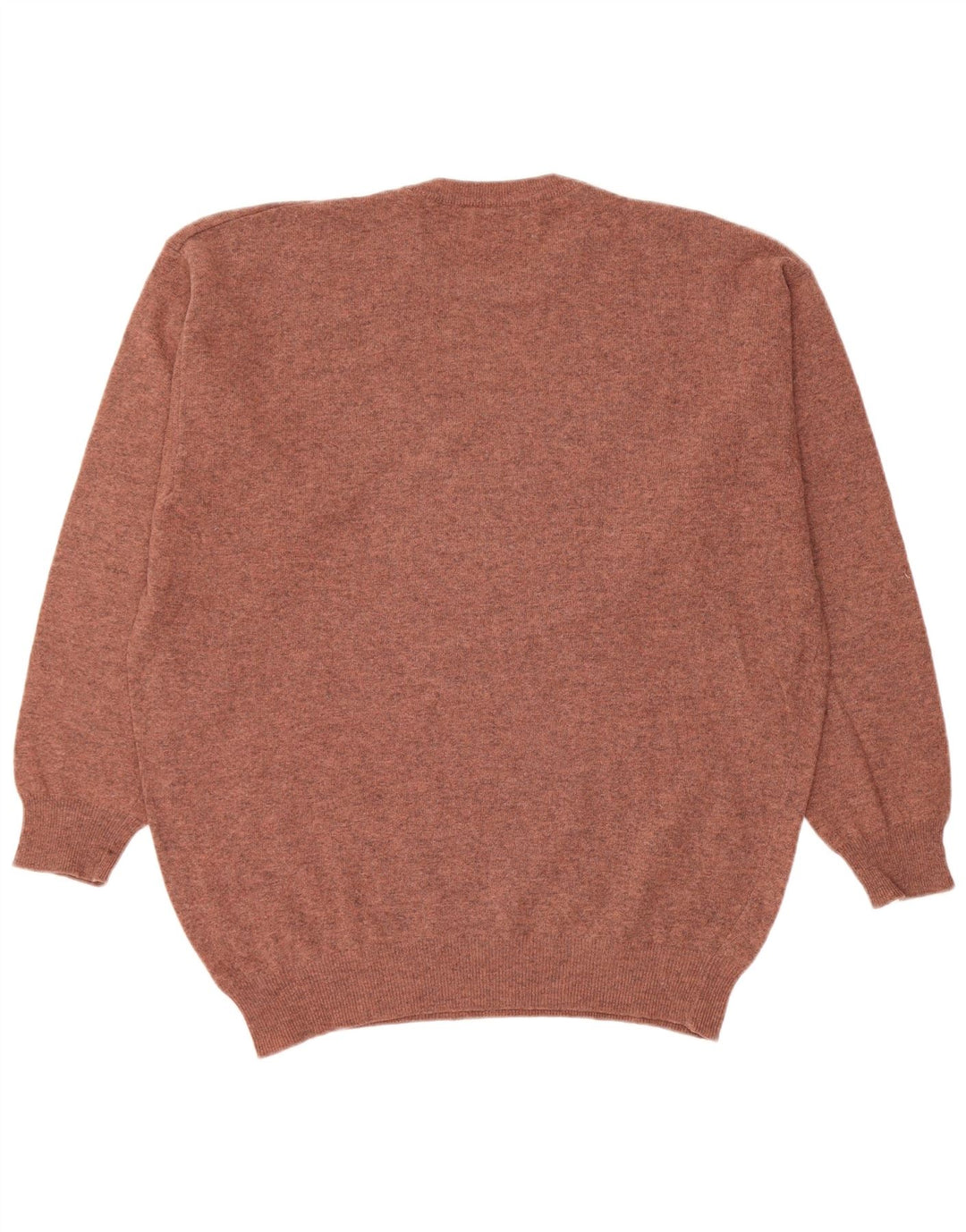 Benetton Mens Crew Neck Jumper Sweater Large Brown New Wool