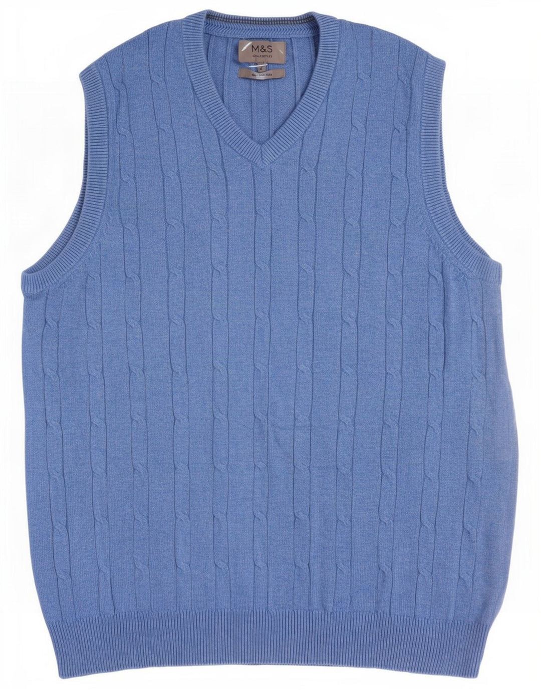 Marks & Spencer Ανδρικό γιλέκο Tank Top Μικρό μπλε βαμβακερό