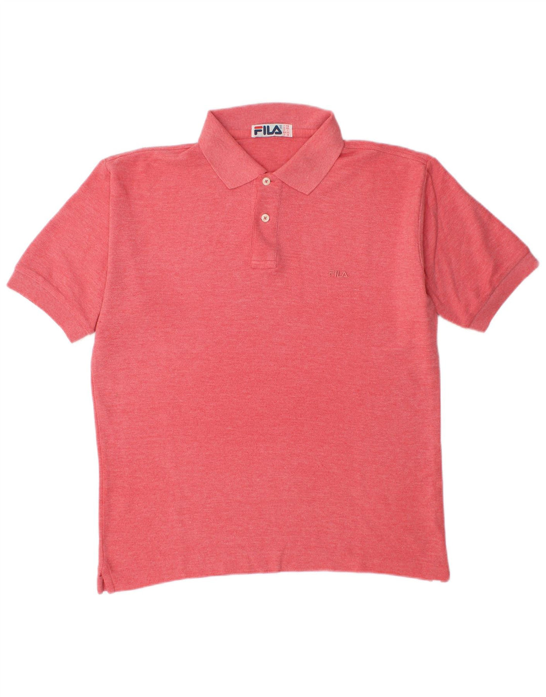 Fila Mens Polo Shirt IT 46 Small Red Flecked Cotton