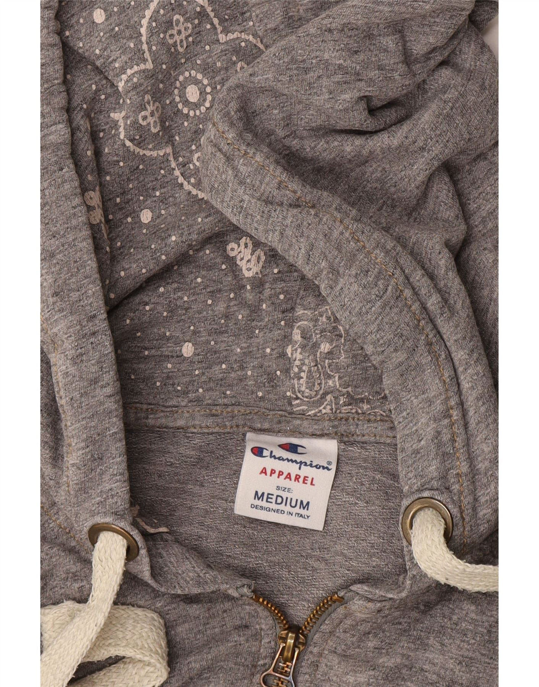 Champion Womens Zip Hoodie Sweater UK 14 Medium Grey