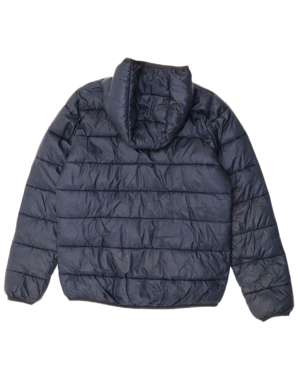 Jaqueta acolchoada com capuz para meninos campeões 13-14 anos XL Poliéster azul marinho