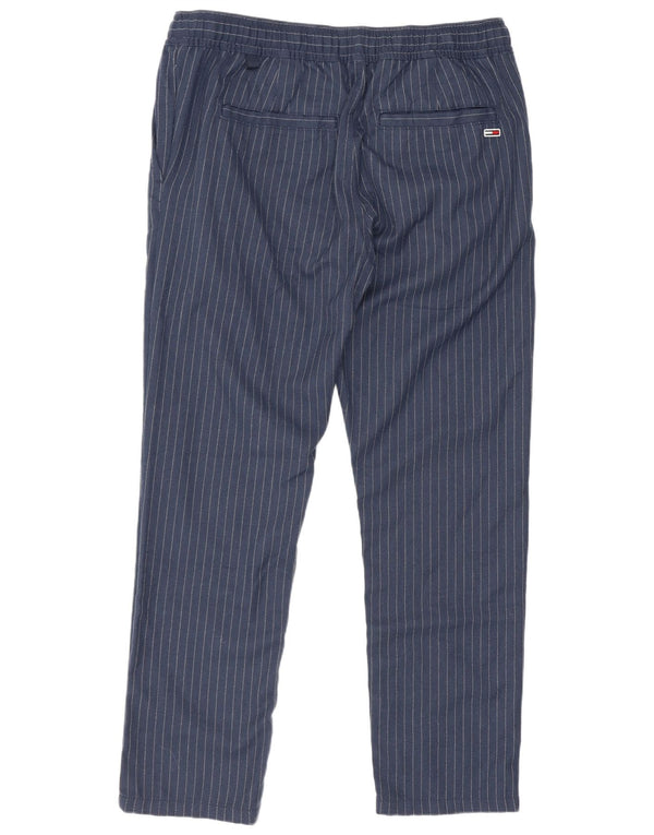 Pantaloni chino da uomo Tommy Hilfiger grandi W34 L28 blu navy gessato