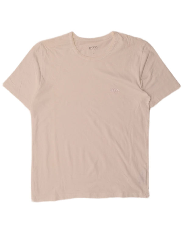 Hugo Boss - Camiseta de manga corta para hombre, talla grande, algodón blanco