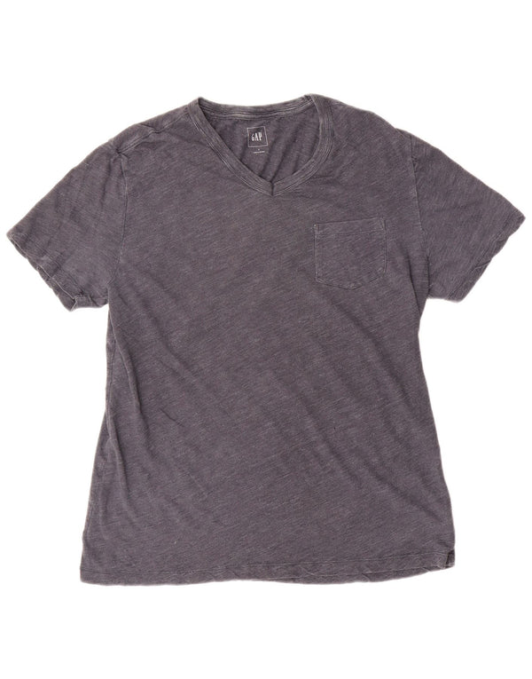 Gap Mens T-Shirt Top Large Grey Flecked Cotton