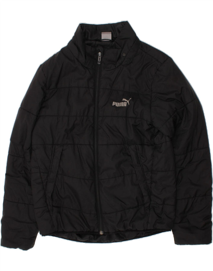 PUMA Boys Padded Jacket 11-12 Years Black Polyester Vintage Puma and Second-Hand Puma from Messina Hembry 
