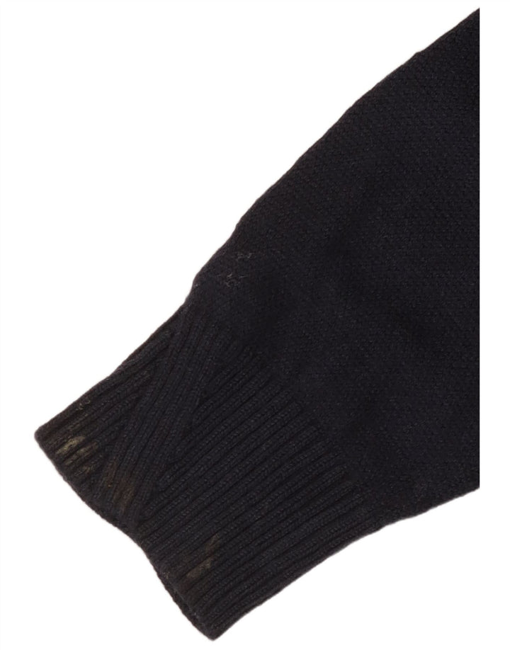 Maglione da uomo con collo con zip White Stuff Lana merino media blu navy