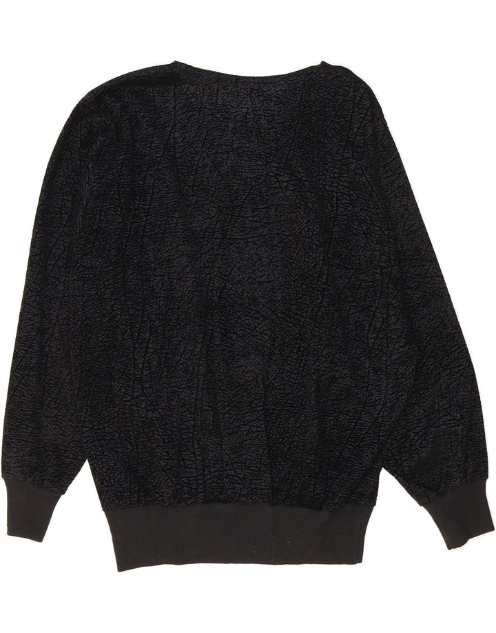 VINTAGE Womens Sweatshirt Jumper UK 14 Medium Black Polyester Vintage Vintage and Second-Hand Vintage from Messina Hembry 