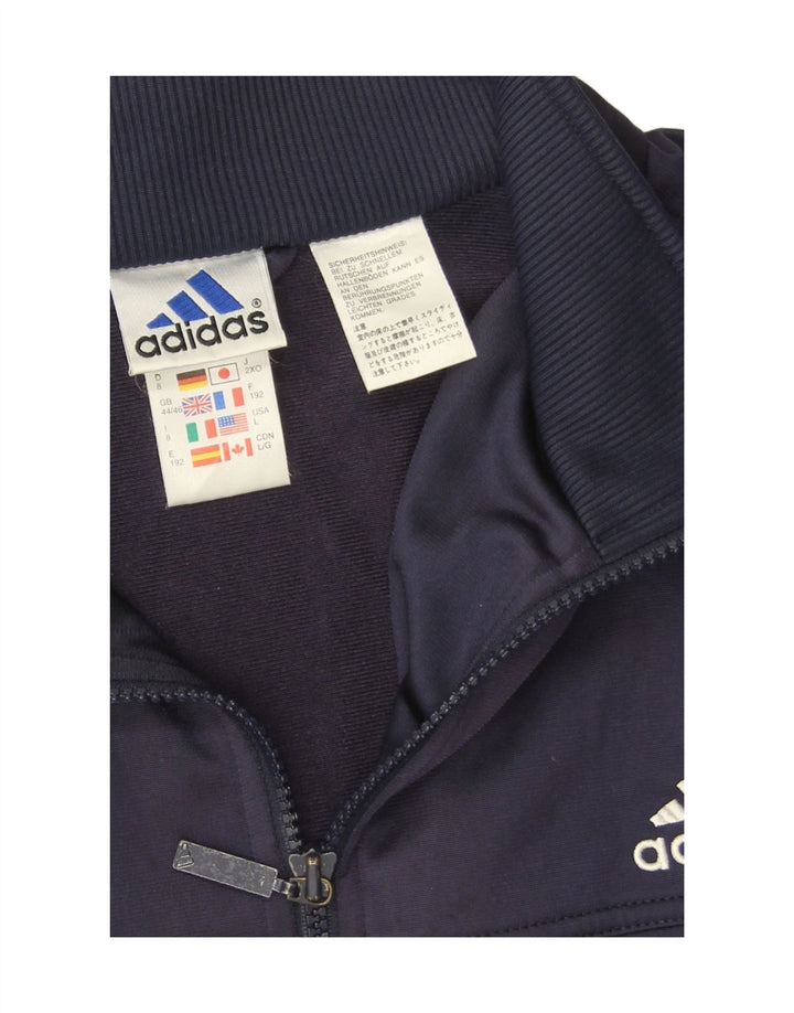 ADIDAS Mens Tracksuit Top Jacket UK 44/46 Large Navy Blue Polyester Vintage Adidas and Second-Hand Adidas from Messina Hembry 