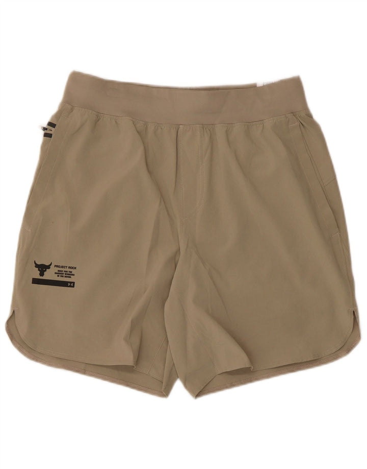 Pantaloncini sportivi da uomo Under Armour medio poliestere kaki