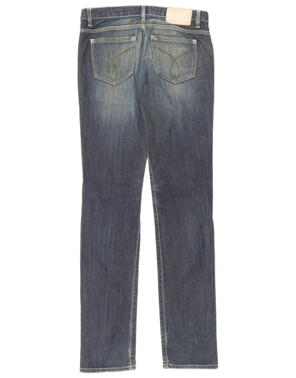 Calvin Klein Damen Slim Jeans W26 L33 Blaue Baumwolle