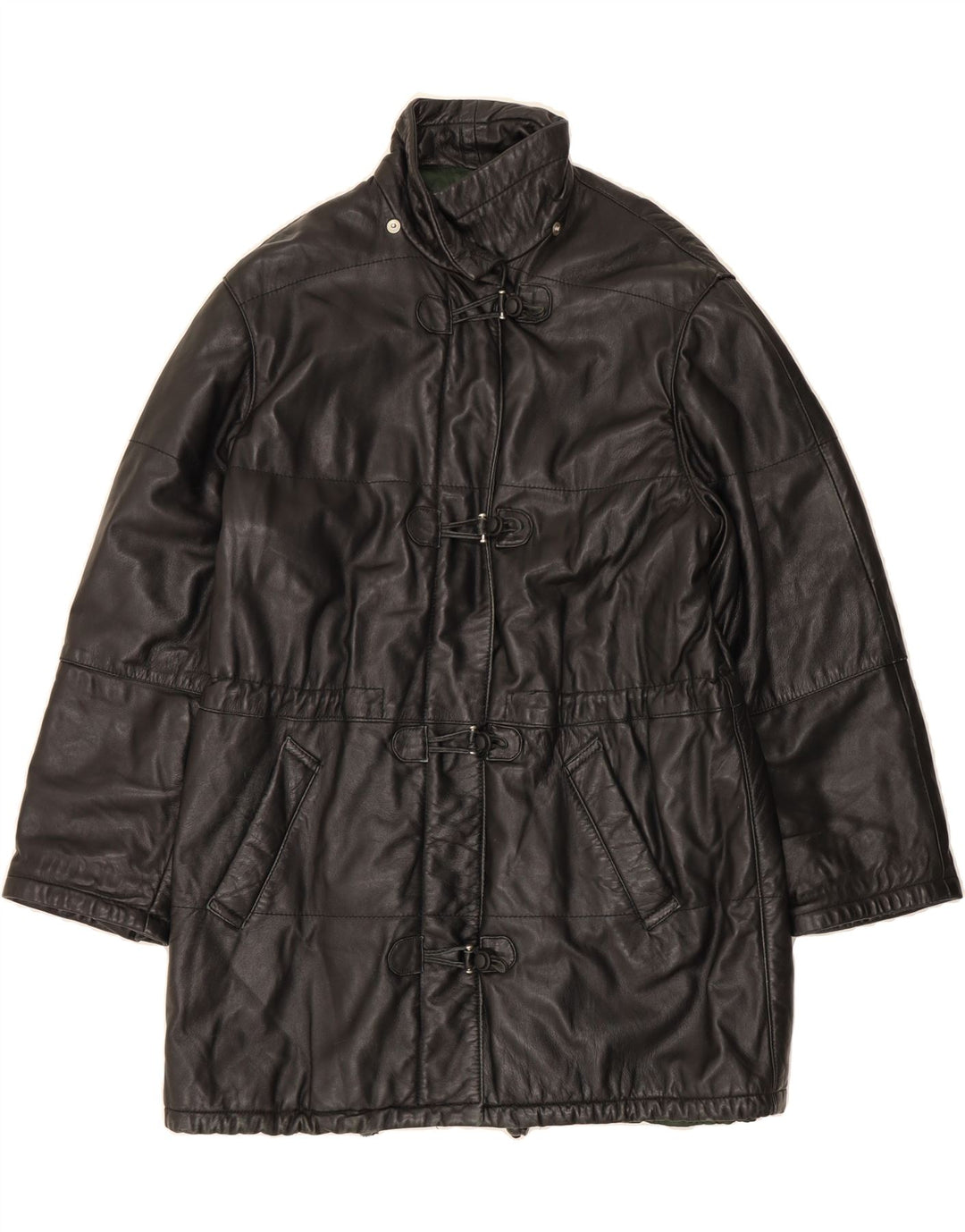 SALVATORE LEPORE Womens Leather Coat UK 16 Large Black Leather Vintage Salvatore Lepore and Second-Hand Salvatore Lepore from Messina Hembry 