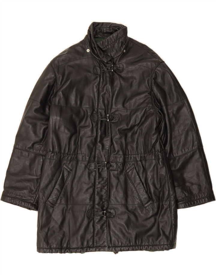 SALVATORE LEPORE Womens Leather Coat UK 16 Large Black Leather Vintage Salvatore Lepore and Second-Hand Salvatore Lepore from Messina Hembry 