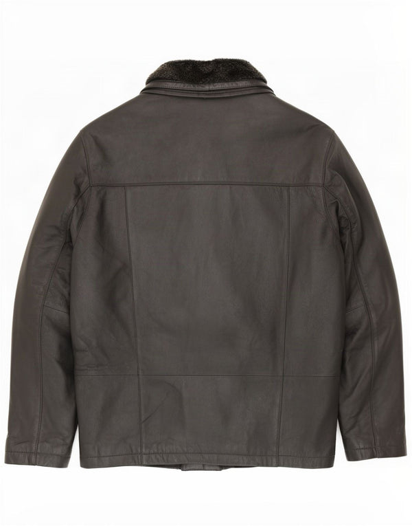 Zarro Mens Leather Jacket IT 52 XL Black
