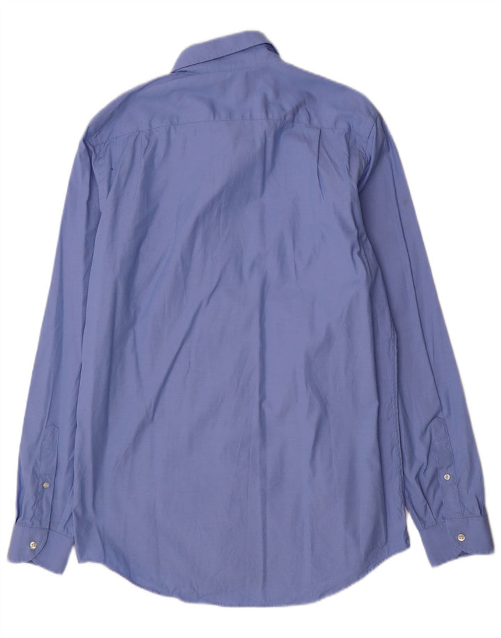 Lacoste Mens Regular Fit Shirt Size 40 15 1/2 Medium Blue Cotton