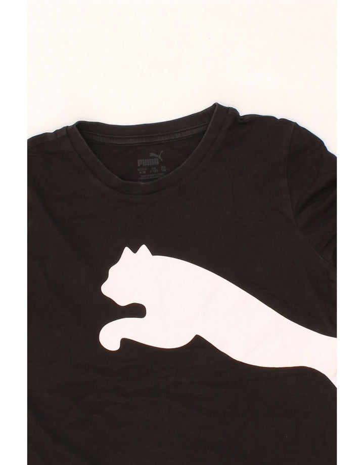 PUMA Boys Graphic T-Shirt Top 9-10 Years Medium Black Vintage Puma and Second-Hand Puma from Messina Hembry 