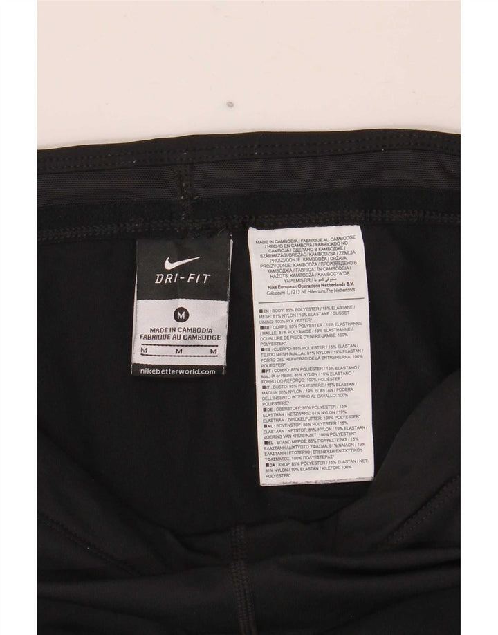 Nike Womens Leggings UK 14 Medium Black Polyester Sports
