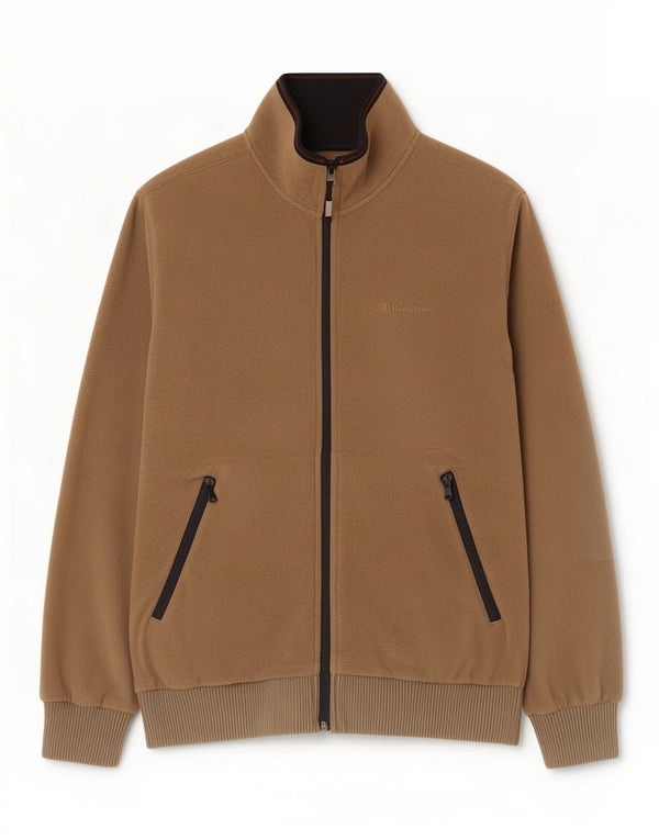 Champion Mens Fleece Jacket UK 38 Medium Brown Polyester