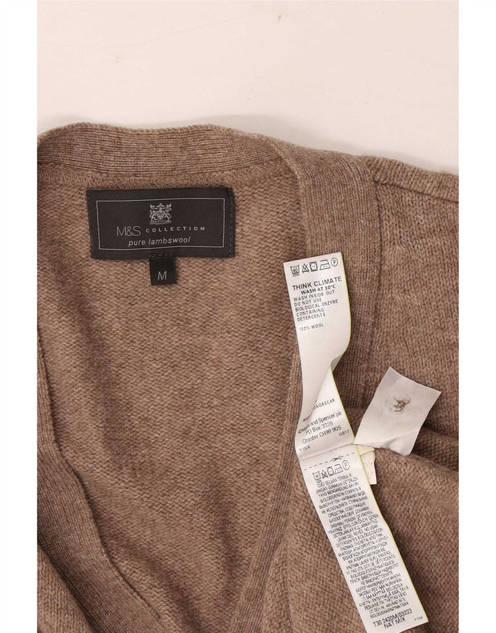 Marks & Spencer Mens Cardigan Sweater Medium Brown Wool