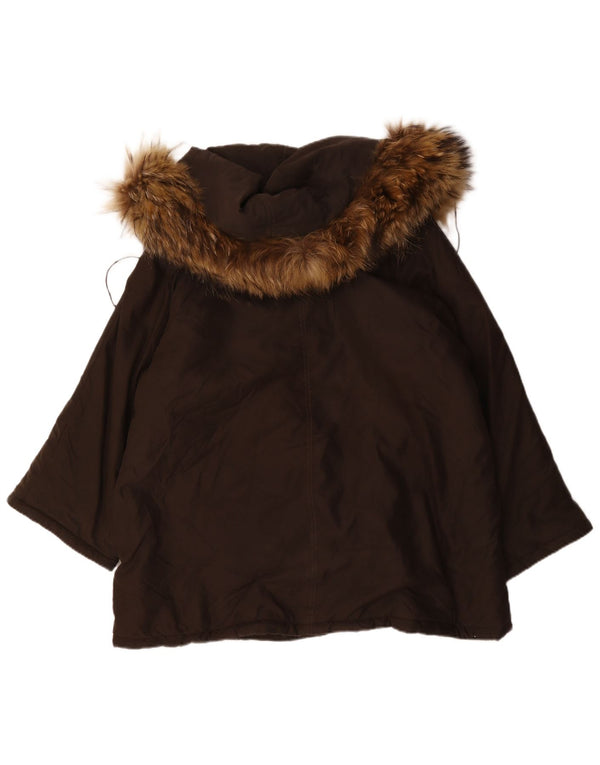 Max Mara – Übergroße Parka-Jacke mit Kapuze für Damen, Gr. 8, Braun