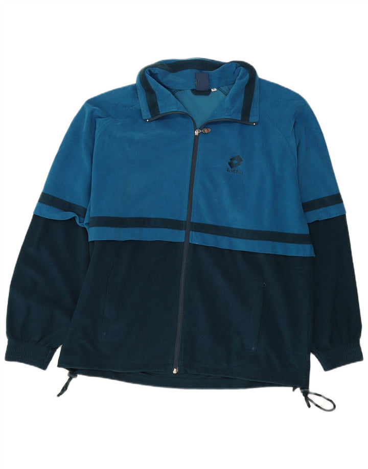 Giacca da tuta da uomo in velluto Lotto Large Blue Colourblock