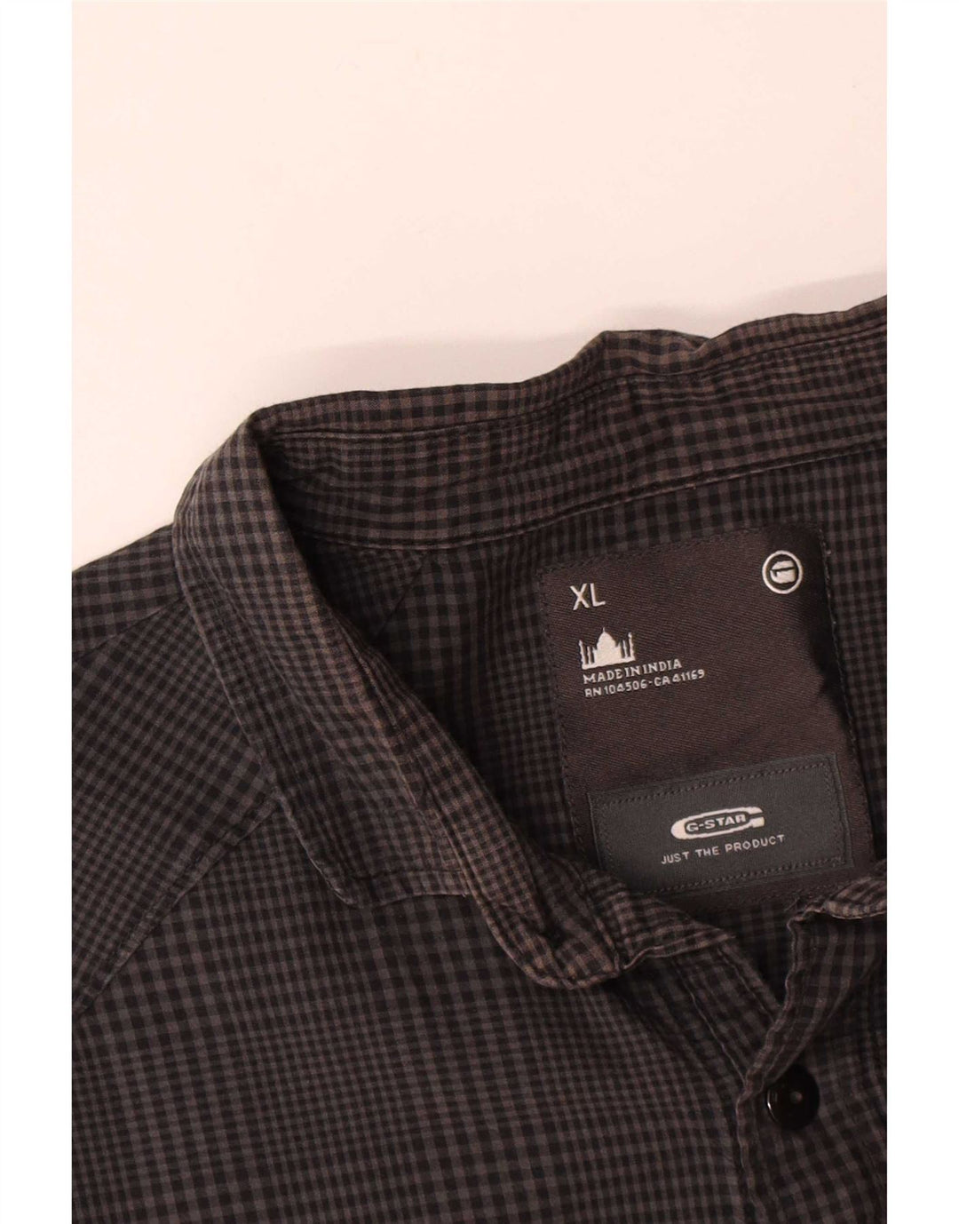 G-Star Mens Graphic Shirt XL Grey Gingham Cotton