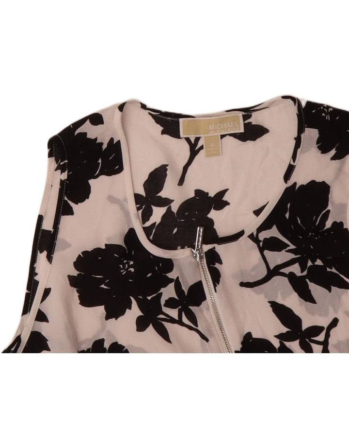 MICHAEL KORS Womens Sleeveless Blouse Top UK 14 Medium White Floral Vintage Michael Kors and Second-Hand Michael Kors from Messina Hembry 