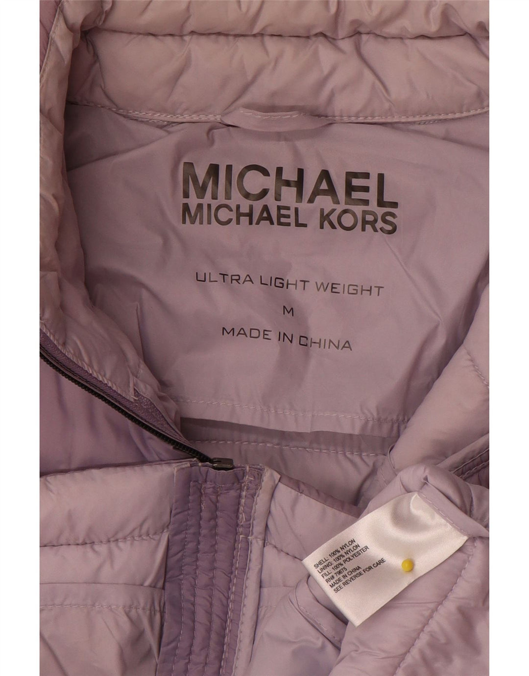 Женская стеганая куртка Michael Kors UK 14, средний фиолетовый нейлон