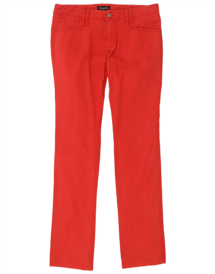 Massimo Dutti Womens Slim Casual Trousers EU 40 Medium W30 L34 Red