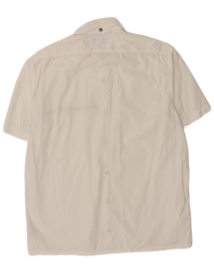 Trussardi Chemise à Manches Courtes Large Blanc Coton Homme