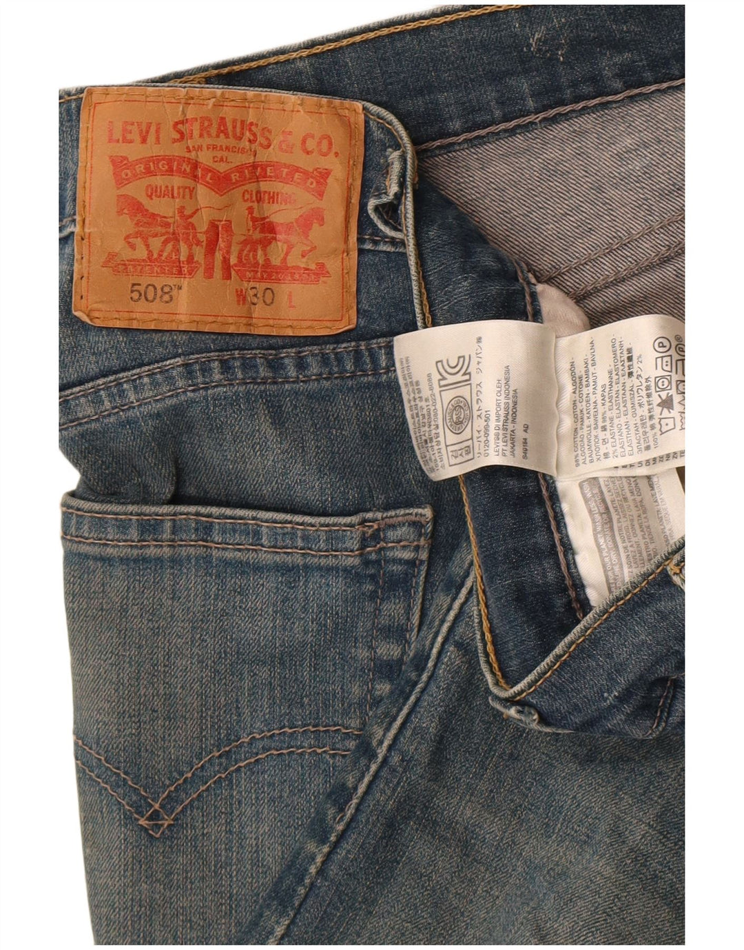 Levi's Mens 508 Denim Shorts W30 Medium Blue Cotton
