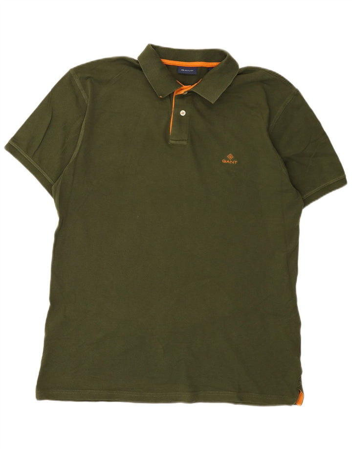 Gant Mens Polo Shirt XL Green Cotton