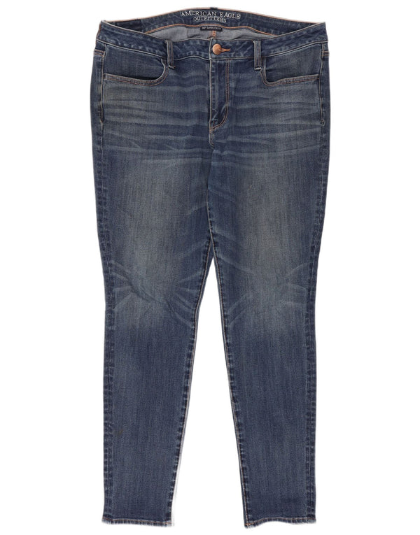 Damskie jeansy Jegging American Eagle UK 18 XL W38 L28 Niebieskie bawełniane